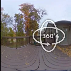 360-degree report photo of a home's back deck
